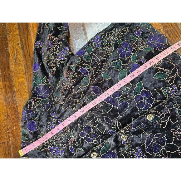 Vintage Velvet Victorian Vampy Floral Jacket - Picture 7 of 11